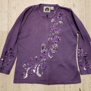 Sequine embellished  Storybook knits purple cardigan